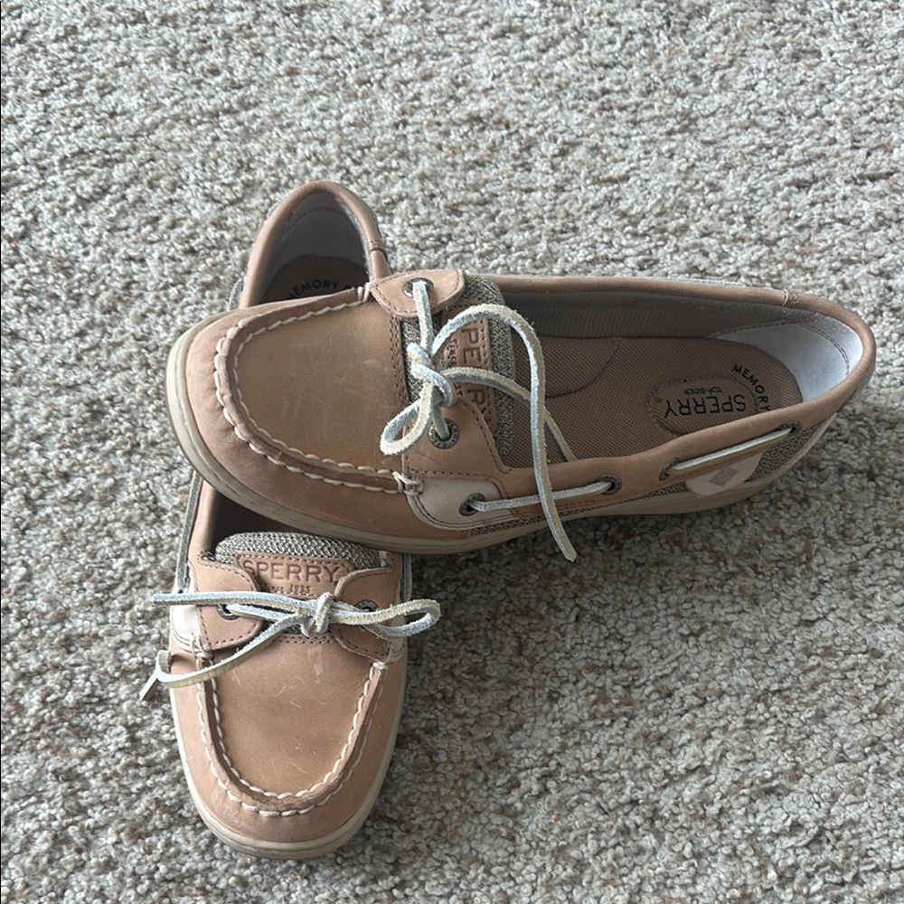 Sperry Tan Moccasin Shoes with Nautical Style